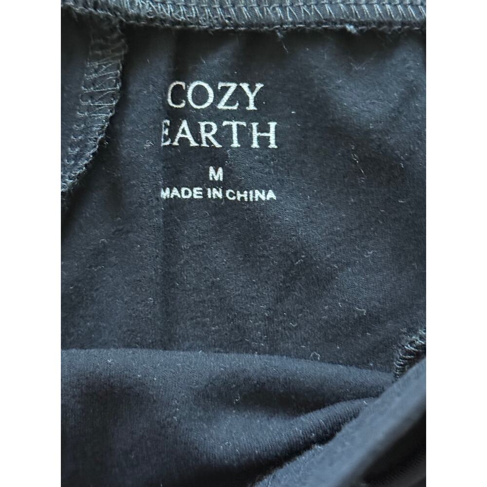 New Cozy Earth Womens Wide Leg Patch Pocket Bamboo Joggers Medium Black - Picture 7 of 7